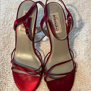 Women's Elegant Red Strappy Heels